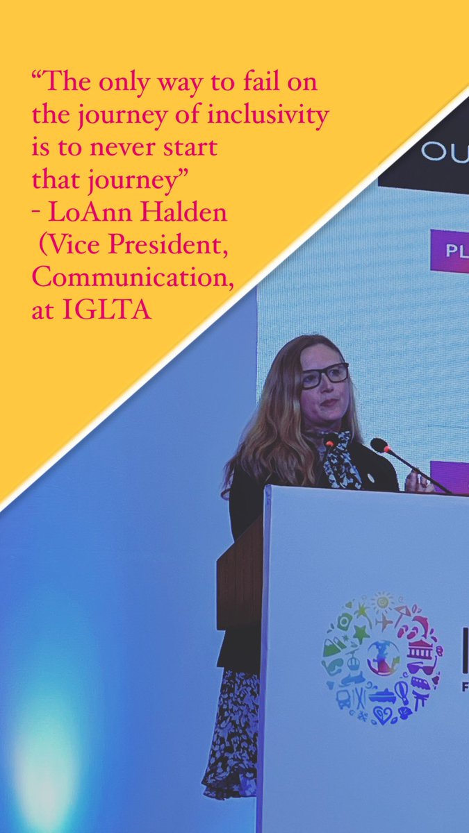 A beautiful statement on Inclusivity by Ms. LoAnn Halden, Vice President of Communications @IGLTA today at the 2nd IGLTA India Symposium ✨🌈 . #iglta #diversity #lgbtq #pride @TheLalitGroup @ItGetsBetterIN