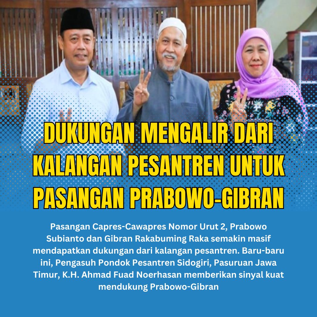 Gerakan Santri Nderek Kiai dapat memuluskan jalan pilpres dalam satu putaran.

#PSGibranMenang1Putaran