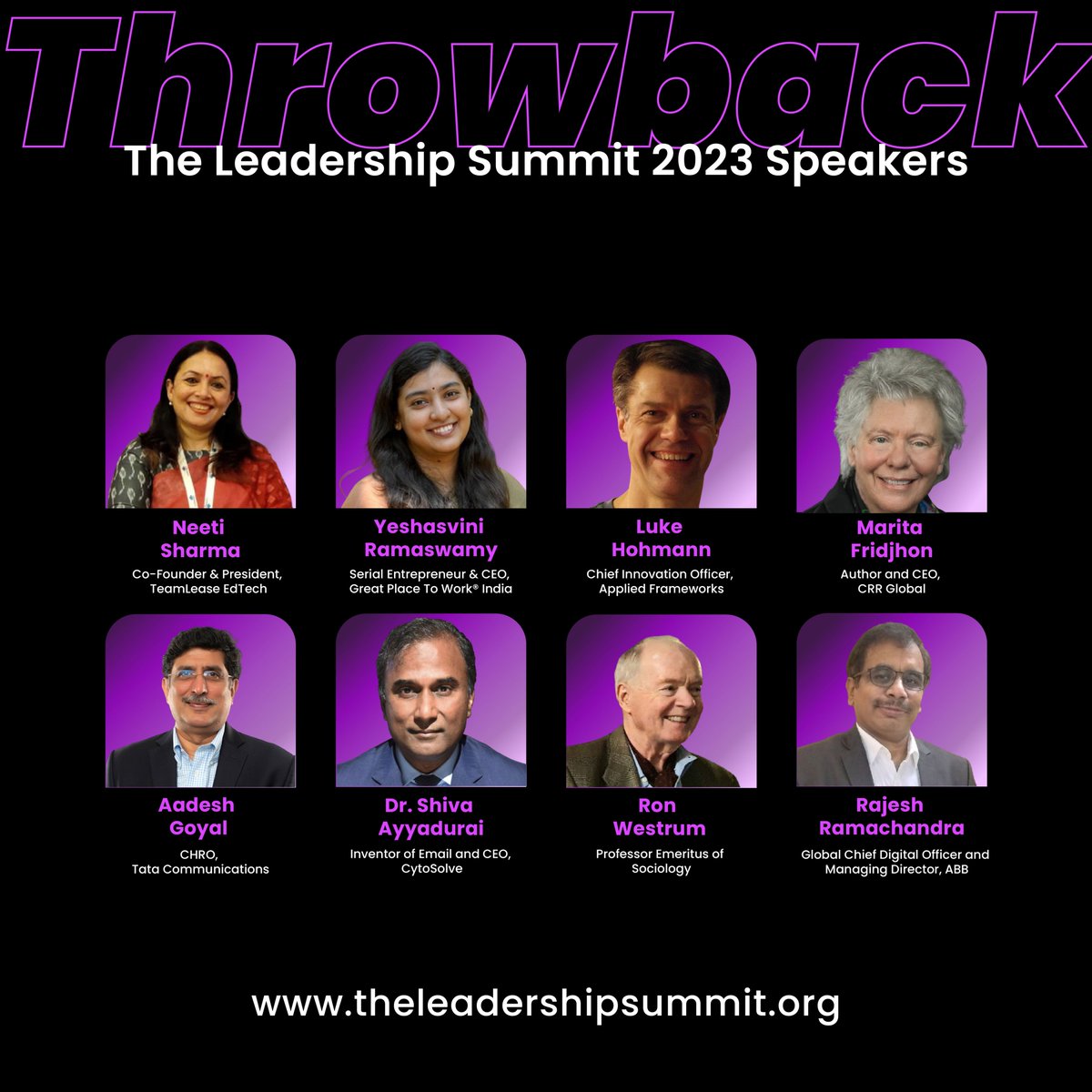 Leadership_Sum's tweet photo. #Throwback to an excellent speaker line up in the third edition of The Leadership Summit in 2023.

We are back with the 4th edition of online global thought leadership event on 22-23 March 2024 

Know more and register at https://t.co/hefjzRHcSX

#leadership #theleadershipsummit https://t.co/JPYUieX2Dw