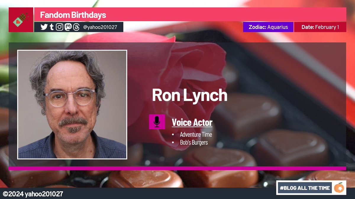 Happy Birthday to the voices of the characters of both Mr. Pig on the Cartoon Network series Adventure Time (2010-2018) and Ron on the FOX animated series Bob's Burgers (2011-), Actor @ronlynch1. #AdventureTime #BobsBurgers #FandomBirthdays