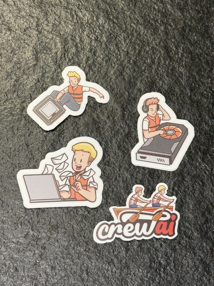 RayFernando1337's tweet image. #CrewAI came through with the stickers!
