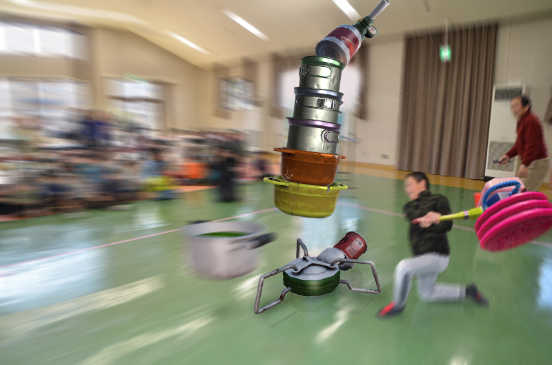 第1回タワーだるま落とし大会