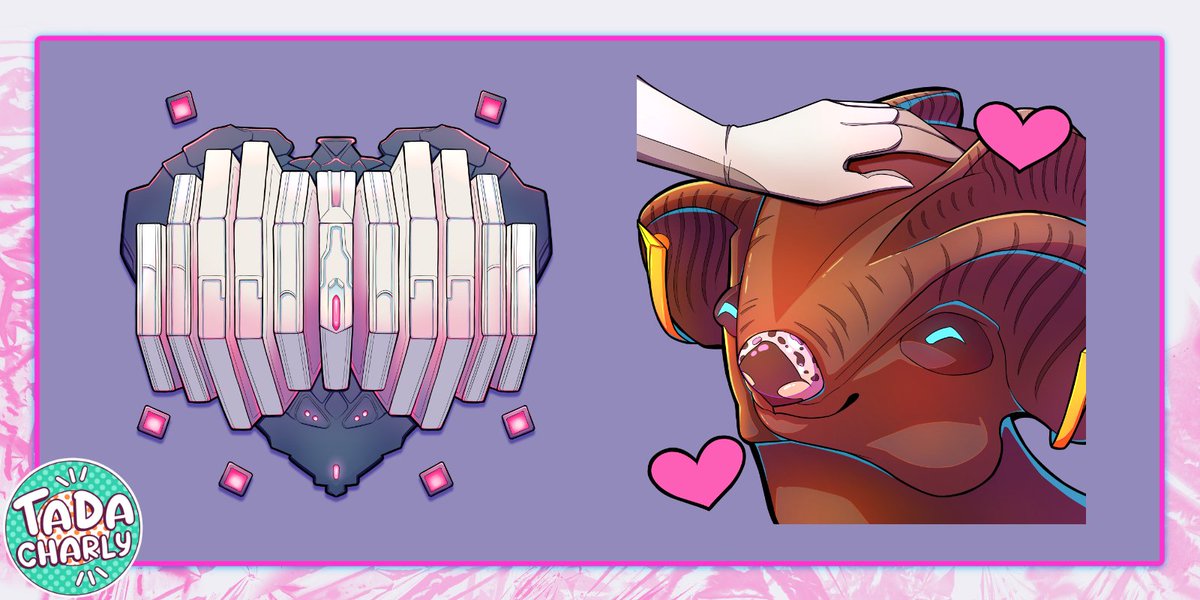 I drew these two new glyphs for @PlayWarframe 's Star Days event 💘 Visit Ticker in Fortuna to access them! ✨
