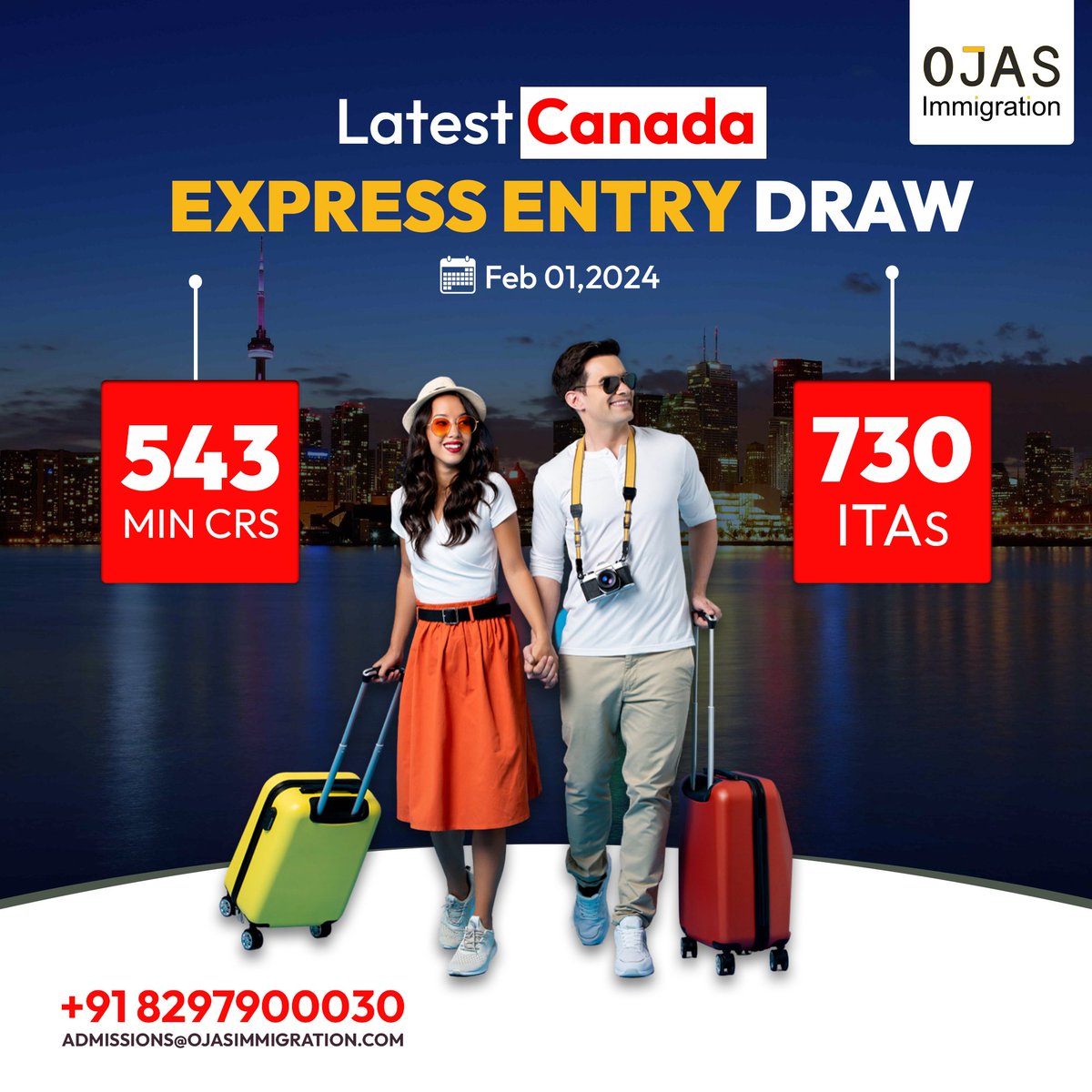 ImmigrationOjas's tweet photo. Canada issues 730 ITAs to candidates in latest Express Entry draw 

The department invited 730 candidates in a general draw.
Candidates required a minimum Comprehensive Ranking System (CRS) score of 541

#expressentrydraw #canada #expressentry #immigration #canadaimmigration https://t.co/wDpUOVXbgf