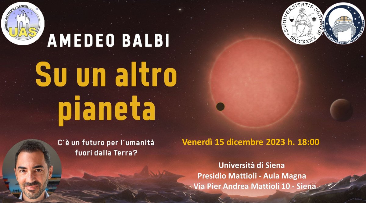 Amedeo Balbi a Siena: 'Su un altro pianeta' - Nel Quotidiano - tinyurl.com/ylyel3xl