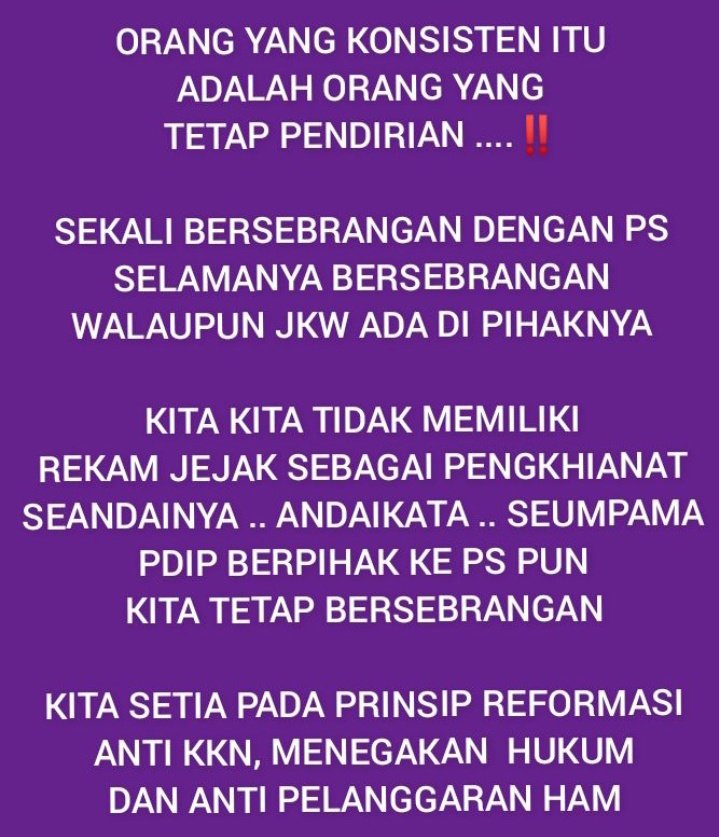 ERIKMASRURIK's tweet photo. @kurawa sabar om itu sebab akibat dari orang yang tidak konsisten dengan yang di ucapkan dl.
enak kan menjilat ludah yang telah berceceran di tanah.
BULLSHIT
#tolakpelanggarHAMberkuasa
#tolaklhirnyanepotisme https://t.co/SVIb0NCwFv