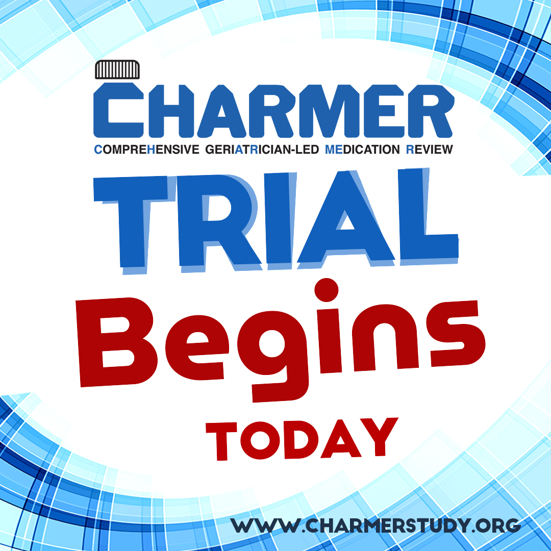 The CHARMER trial is officially live!!! Read all about the highlights from the past year and the work we've done to get to this point here: bit.ly/3SpKKN4 #deprescribing #CHARMERtrial