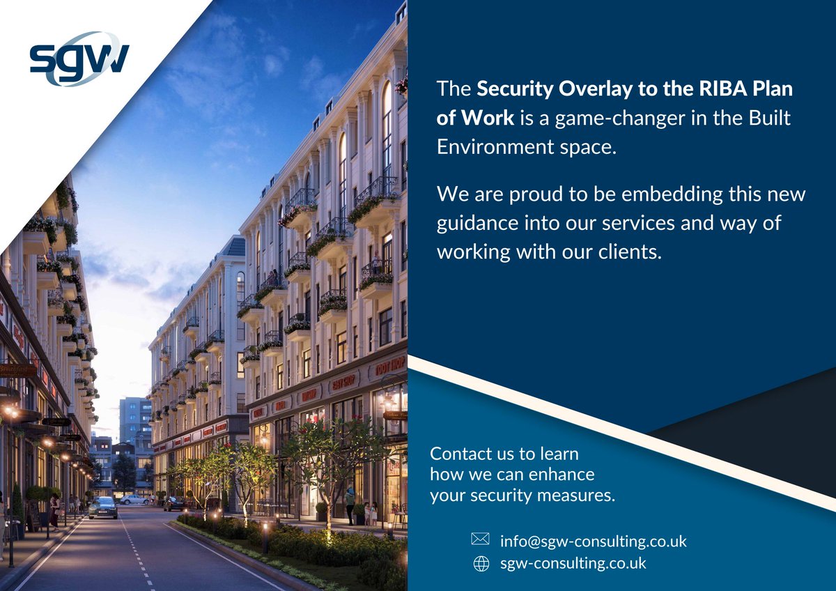 SGWSecurity's tweet photo. The RIBA Security Overlay marks a major shift in the #architecture and construction industry. Integrating security into the process from day one, the overlay provides crucial guidance for firms seeking to design #safe, resilient buildings.

#security #securityindustry #threats https://t.co/mHnrbwErlv