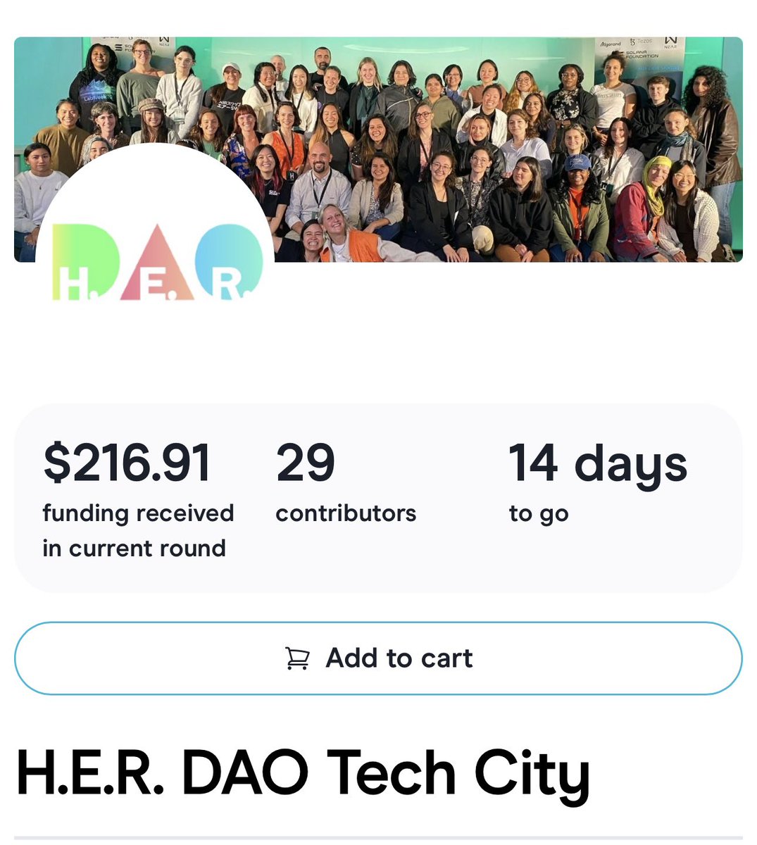 We need your support for the Zuzalu grant.. 👀

1️⃣ Go to bit.ly/42jw4nn
2️⃣ Connect wallet
3️⃣ Add "H.E.R. DAO Tech Cities"
4️⃣ Donate $1 or more using Optimism

With a verified profile, you improve the score to reach the matching pool!

Every donation means a lot for us⭐️