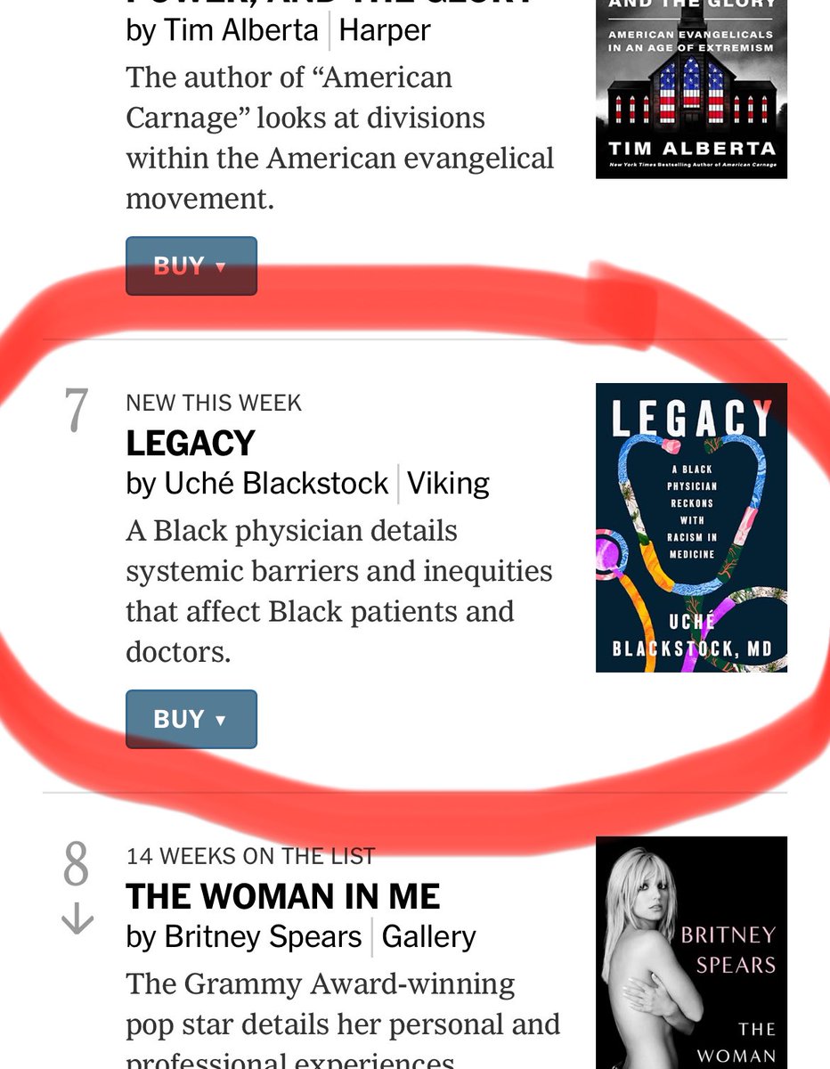 LEGACY: A Black Physician Reckons with Racism in Medicine is officially an INSTANT New York Times Best Seller!!!💫💫💫 I’m still on cloud 9 from the news last night! #7 on the HARDCOVER NONFICTION list!!!
