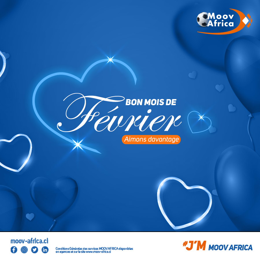 Moovafrica_CIV's tweet photo. Excellent mois de février et de l'amour, cultivez l’amour partout et autour de vous. 😍🥰
#JMLaGenerosite #JMMoovAfricaCI https://t.co/yim4BmJPVH
