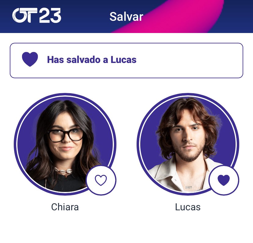 Salvemos a Lucas que esta semana está nominado en OT de España. Bajen la app desde el celu, se registran, van a la parte de Salvar y hacen click en la foto de Lucas! Así le dan un voto para ser salvado. Se puede votar una vez por día. @LucasCDaily