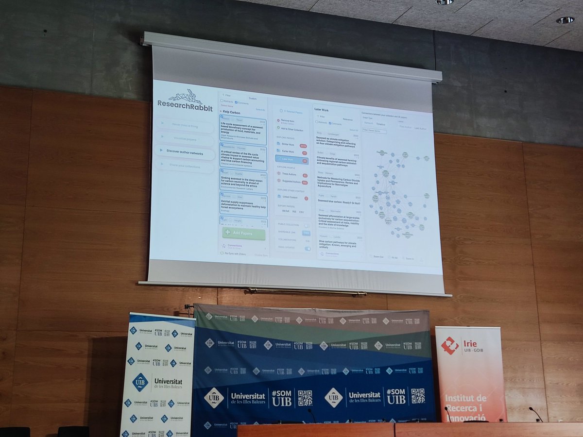 RieraSampol's tweet photo. @jfreire ens presenta diverses plataformes d'IA per millorar la docència i recerca. Algunes d'elles són @E_valuados i @RsrchRabbit. #EdocènciaUIB @CDigitalUIB https://t.co/kw0FEGDkme