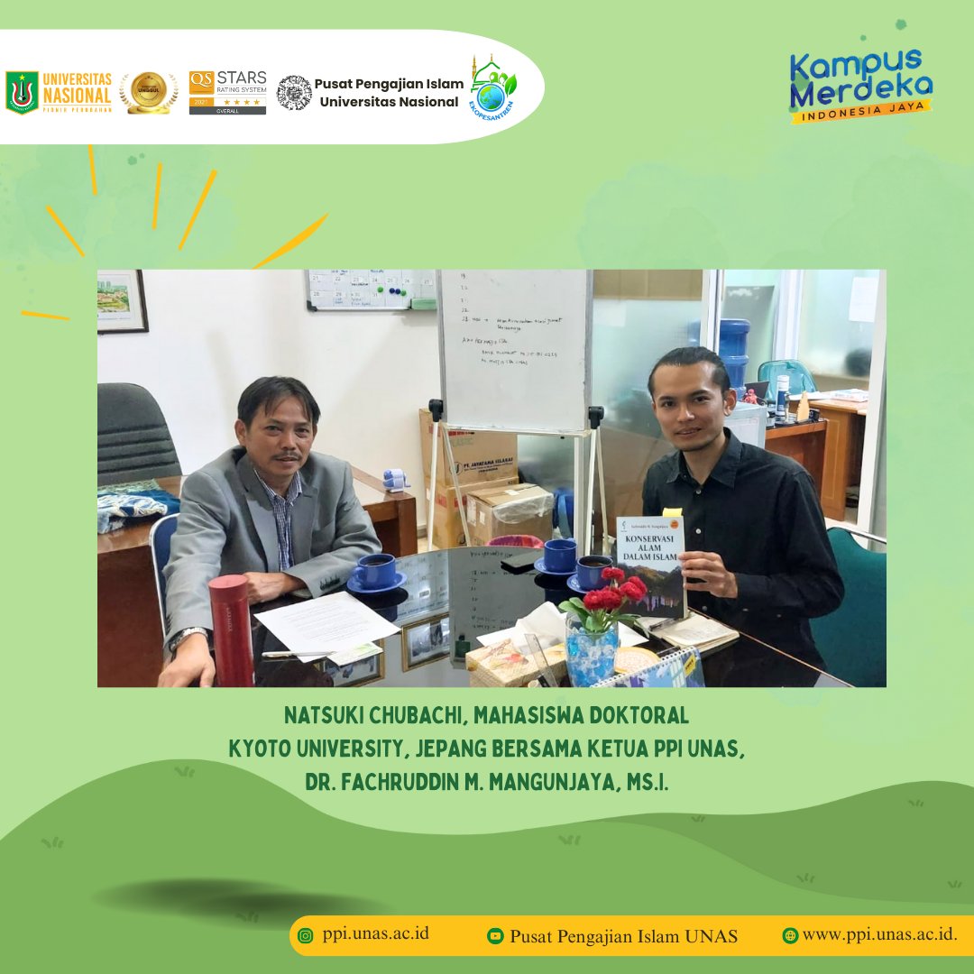 ppi_unas's tweet photo. Natsuki Chubachi Mahasiswa Doktoral Kyoto University mengunjungi PPI Unas utk keg riset dgn judul “The Evolution of Islamic Law in Addressing Climate Change:An Anthropological Study of Indonesian Muslim Leaders“. Ia meneliti karya PPI UNAS yg mnrtnya mengispirasi utk disertasinya https://t.co/ALvKpQvxwQ