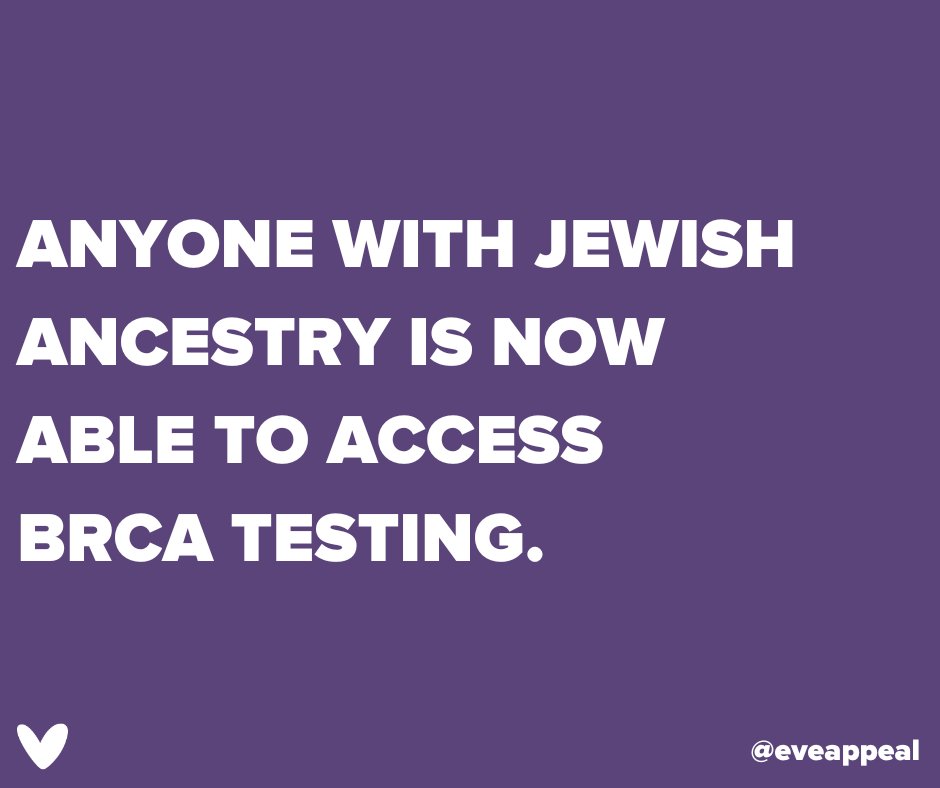 🗞️From today all people with Jewish ancestry will be able to get BRCA testing. This is the first community wide genetic testing programme and is a huge step forward in enabling more people to know their cancer risk and take measures to prevent cancer!

A thread 🧵
