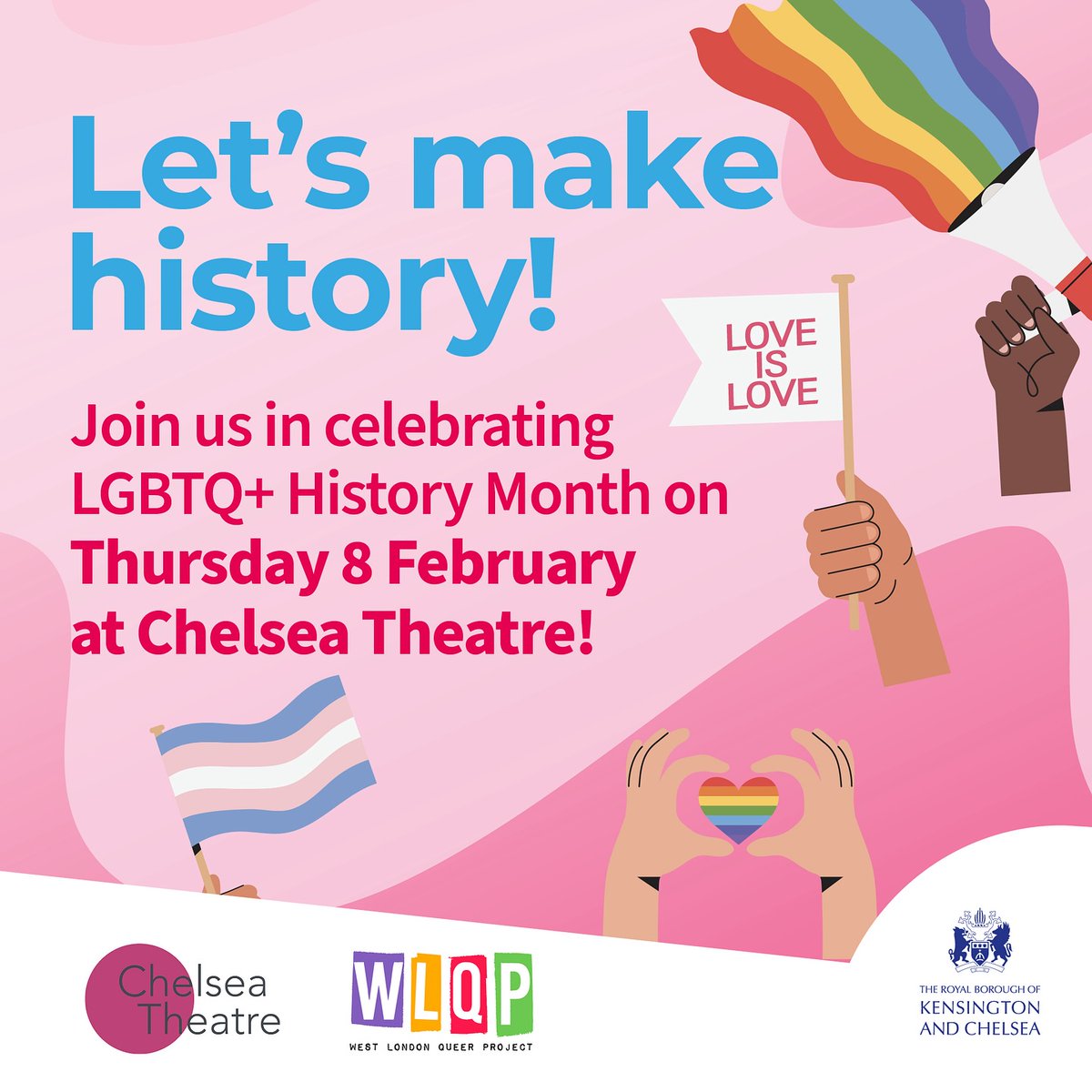 RBKC's tweet photo. We've teamed up with the West London Queer Project
to commemorate #LGBTQ+ History Month on Thursday 8 February, at the @ChelseaTheatre!

This free event promises to be an inspiring evening with a screening of Gateways Grind, London’s Secret Lesbian Club, a Q&A with the producer Lucie Warrington, plus a special performance from Queer Tango!

A great opportunity to connect with like-minded individuals and share your experiences that have shaped our community. 

https://t.co/wChYgn5T1N