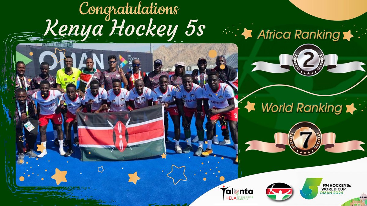 FieldhockeyKE's tweet photo. Our hearty Congratulations to the Kenyan Hockey5s team for the stellar performance in the just concluded @FIH_Hockey Hockey5s World Cup. Welcome home.

The team arrives tonight at 19:35hrs.

@moyasa_ke @OlympicsKe https://t.co/7LSJIo9DJ0