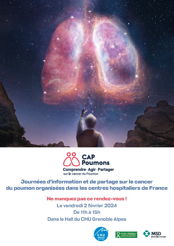 CHU_Grenoble's tweet image. 🫁 Le #cancer du #poumon est la 1ère cause de décès par cancer en France. Parce qu’une sensibilisation aux facteurs de risques est indispensable l’équipe d’oncologie thoracique du CHUGA et @msdfrance vous donnent rendez-vous demain, 11h-15h, Hall Vercors de l’hôpital Michallon.