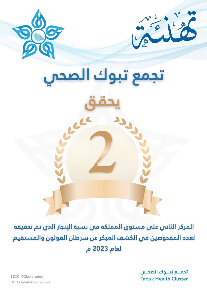 #إنجاز ..| 🥈
#تجمع_تبوك_الصحي
