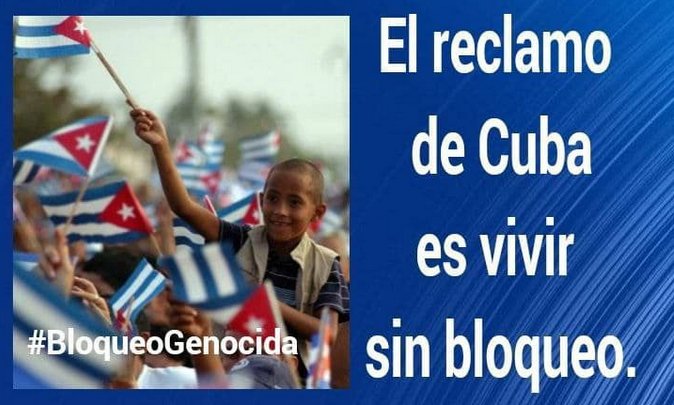 #VamosConTodo La lucha contra el #BloqueoEEUU debe ser permanente, en cada mensaje y publicación es una obligación denunciar esa política criminal y genocida contra #Cuba. Desenmascarar que sus efectos 'son contra el gobierno revolucionario' y no contra todo el pueblo es esencial