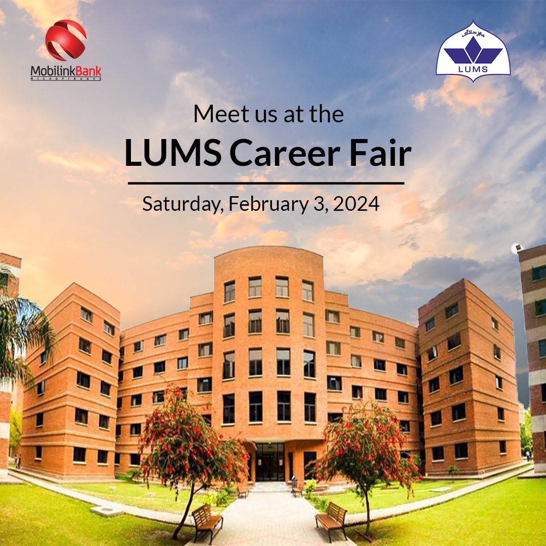Meet #MobilinkBank Team at @LifeAtLUMS!
 
Learn about our inclusive, high-growth culture and come equipped with your skills and passion to see if you are the perfect fit to join our team.

#MMBLDost #VEON #WIN #Fintech #DigitalPakistan #CareerFair #LUMS #RecruitmentDrive