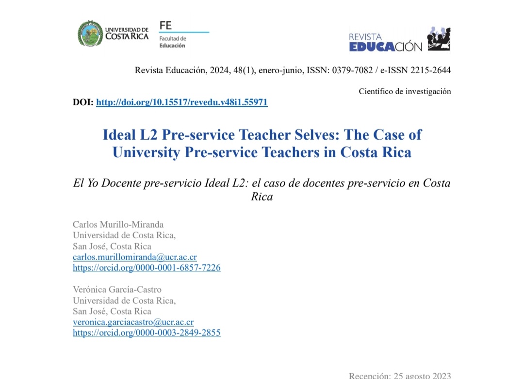 VeroGC03220771's tweet image. Our article on Ideal L2 Pre-service teacher selves is finally out! revistas.ucr.ac.cr/index.php/educ…