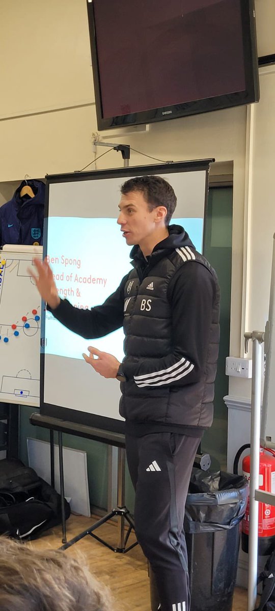 PulsePremier's tweet photo. Today our students had a unique insight into the world of Strength and Conditioning in Professional football with Ben Spong from Fulham FC.
Ben spoke about his journey, answered questions and gave advise on potential careers @scleducation #pulsefamily https://t.co/LMI0YTdPK7