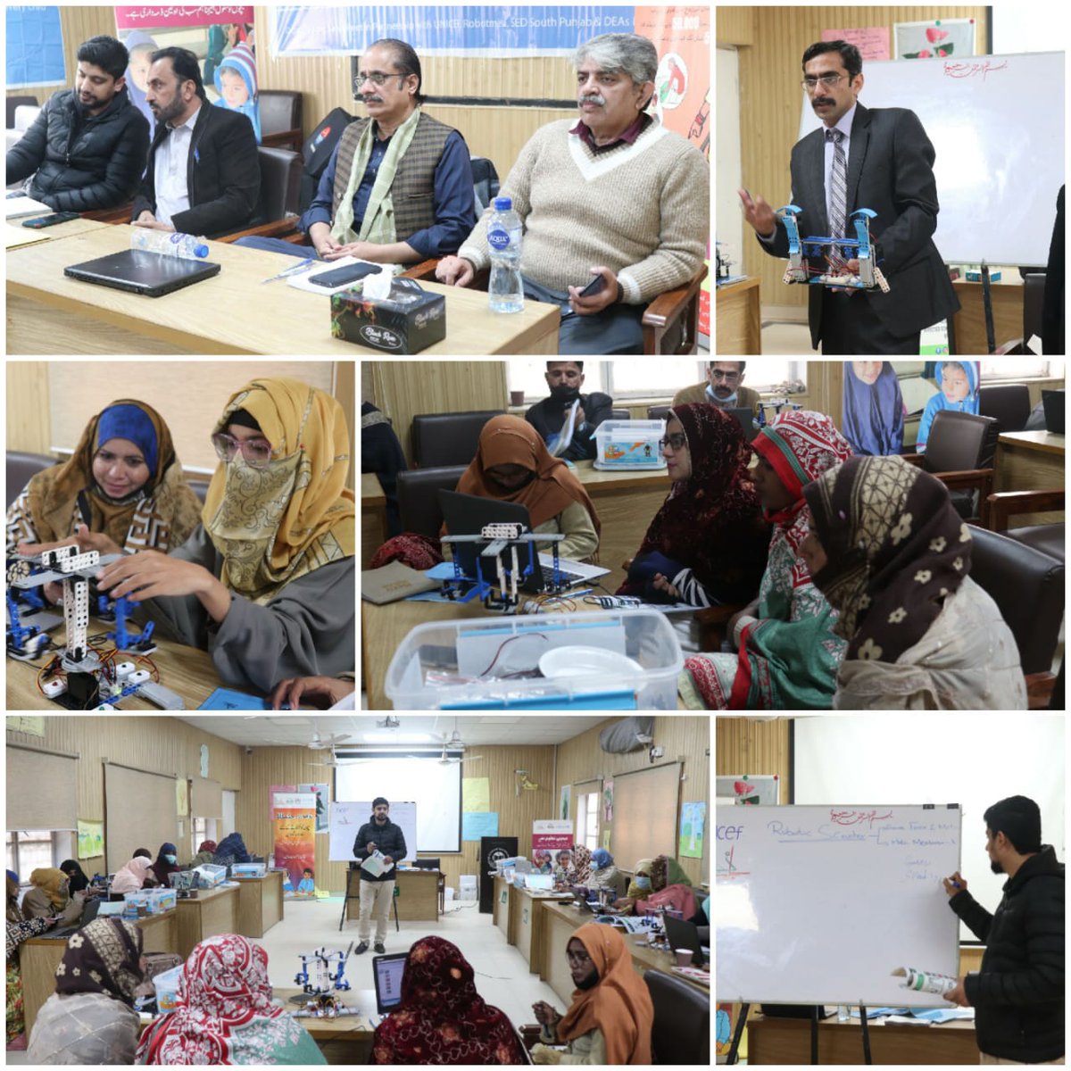 The Robotmea-UNICEF-SPO teacher training in D.G. Khan, concluded successfully. Over 6 days, 23 educators frm ALP centers in DG Khan & Rajanpur, along with QAED, delved into an innovative STEAM and robotics curriculum. This collaboration aims to enhance education for grades 6 to 8