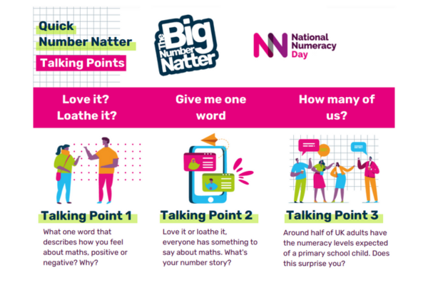 Ever feel stressed or anxious?

For many adults and kids, tackling maths can trigger those emotions. Opening up about it is the first step to finding calmness. Let's start the conversation! #TimeToTalk 💬 Check out our Big Number Natter for helpful tips
🔗 bit.ly/3w5CXfO