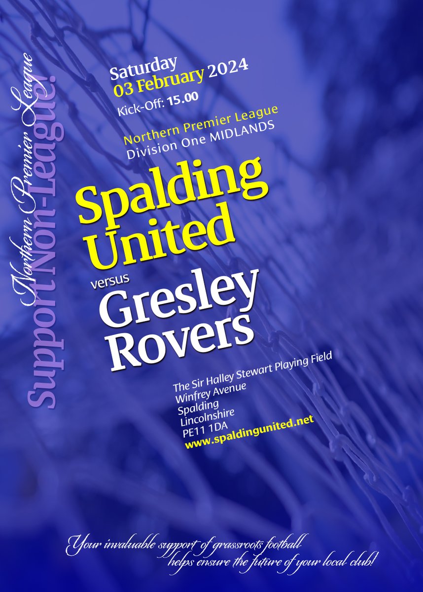 thejakewhiteley's tweet image. Plenty of top-notch #NonLeagueFootie action locally this coming Sat 3/2 including (at #StepFour),
@SpaldingUnited v @GresleyRovers - be sure to check the host club's social-media/website ahead of KO on matchday for very latest info re Ticketing/Admission Prices, etc!...