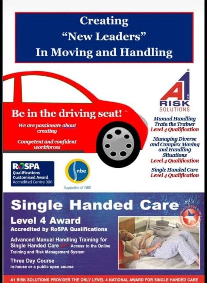 smhf2000's tweet image. #CPD #singlehandedcare #manualhandlingtraining #manualhandling #A1RiskSolutions #RoSPA
Core Group member, Kirsty was at @a1risksolutions single handed care level 4 course in Kirkcaldy last week.
Well delivered. Loads of great ideas, discussions and lively interactions.