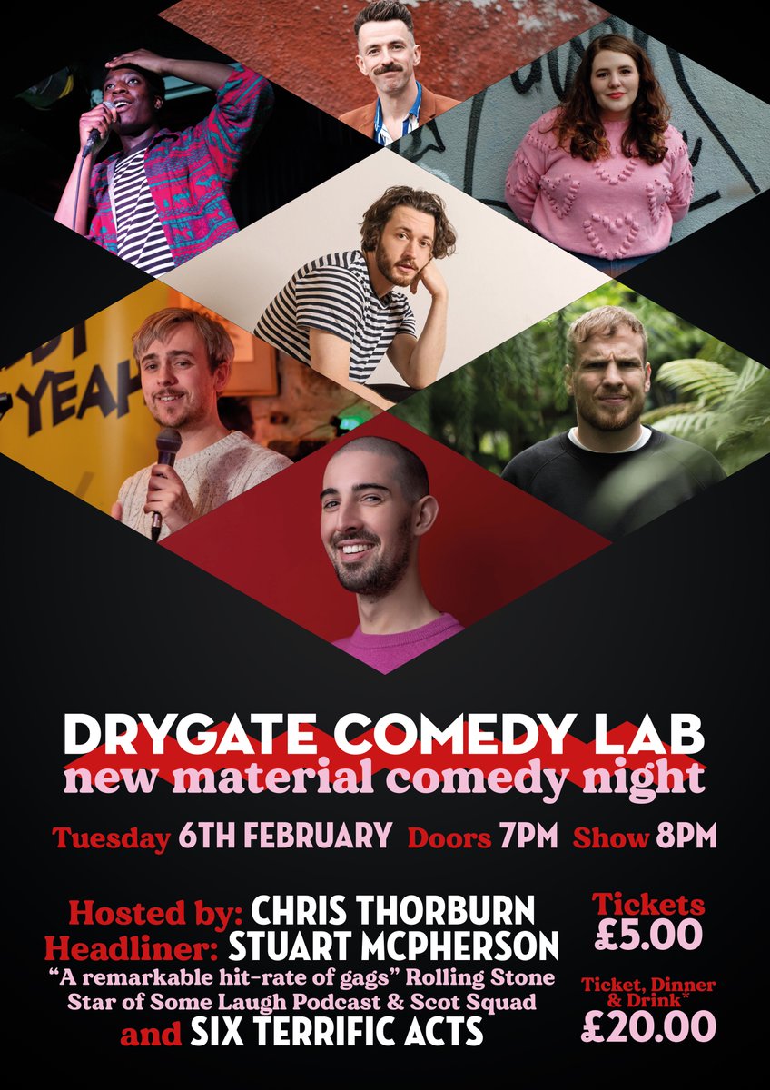 Live comedy is back on Tuesday! New material from Ayo Adenekan Amanda Dwyer Mick McNeill Donny Vostok Chris Weir and headliner Stuart McPherson (Some Laugh Podcast)! Hosted by Chris Thorburn Book now! skiddle.com/e/37175189