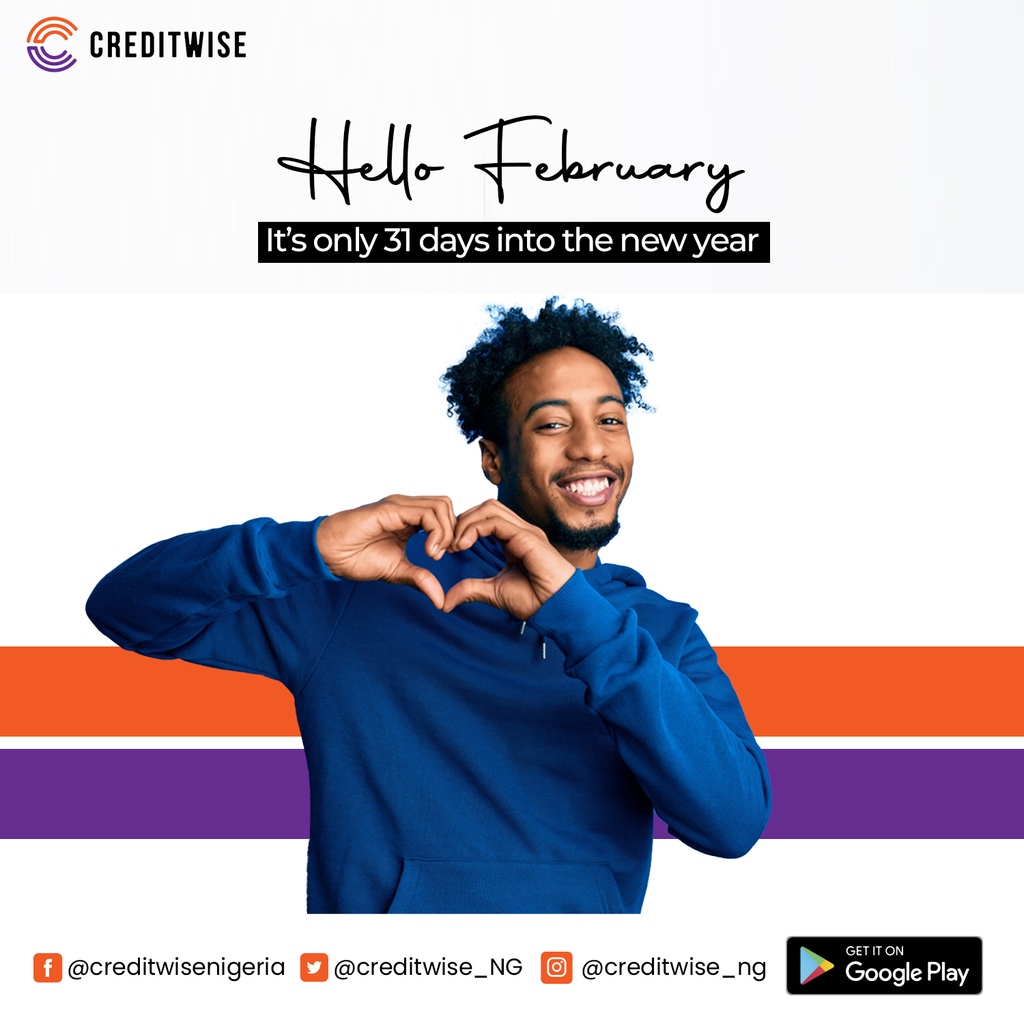 Creditwise_NG's tweet photo. Happy New Month to all our esteemed customers. This is us wishing you lots of Love this February.

Download the app and use today https://t.co/lfBrZYtj5Q https://t.co/6KeUVwIGip