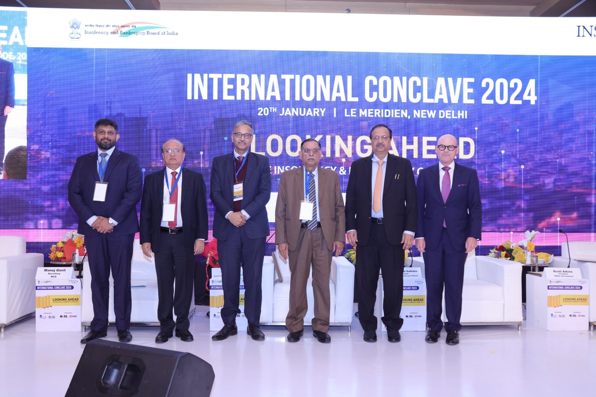 Insolvency and Bankruptcy Board of India in association with INSOL India organises International Conclave 2024 on “The Insolvency and Bankruptcy Code, 2016 – Looking Ahead” on 20th January, 2024 at Le Meridien, New Delhi. Please read more at ibbi.gov.in//uploads/press…