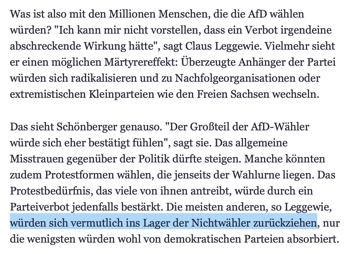 Junge Junge! Mir war überhaupt nicht klar, welche katastrophalen Konsequenzen ein AFD-Verbot hätte!!1! sueddeutsche.de/politik/afd-pa…