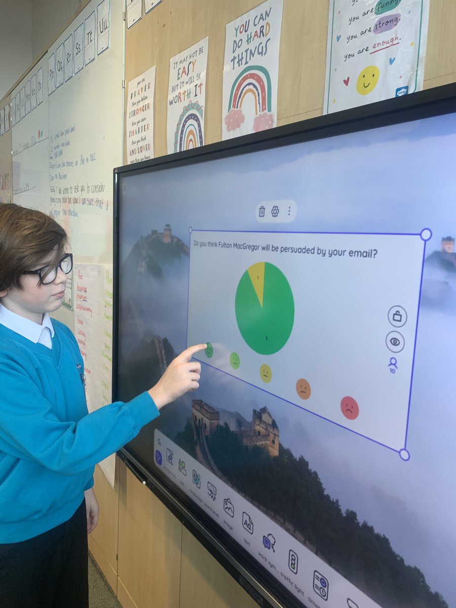 During taught writing P7 wrote persuasive emails to our local MSP @fultonsnp about a topic they are passionate about ! We did a ballot to see what topic got the most votes 🗳