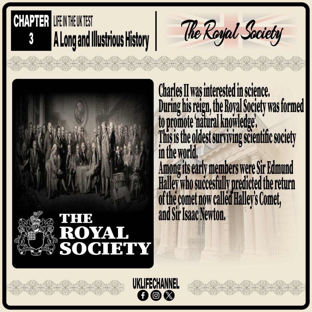 UKLifeChannel1's tweet photo. The Royal Society
#uklifechannel #lifeintheuktest #unitedkingdom #britishlife #uk #Britain #greatbritain #britishpassport #BritishCitizenship #england #scotland #wales #northernireland #CharlesII #TheRoyalSociety #science #naturalknowledge #siredmundhalley #SirIssacNewton https://t.co/vEgdRFNr2I