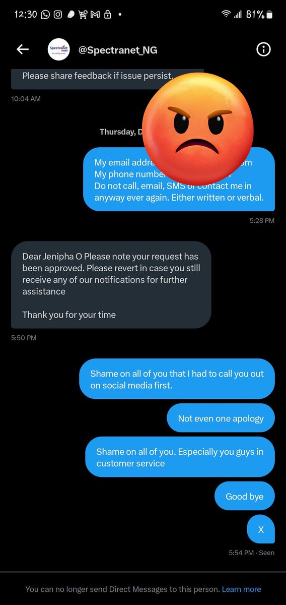TrueHR1's tweet photo. @SpectranetCare 
@spectranet_ng
@Spectranet__NG 
I just received a call from you guys again. After blocking me with your main account I am resulting to using my business account. 
STOP HARRASSING ME. I HAVE EMAILED OFFICIALLY SEVERAL TIMES. CALLED OUT ON SM. @PoliceNG I don't kno https://t.co/RHeOMQACXt