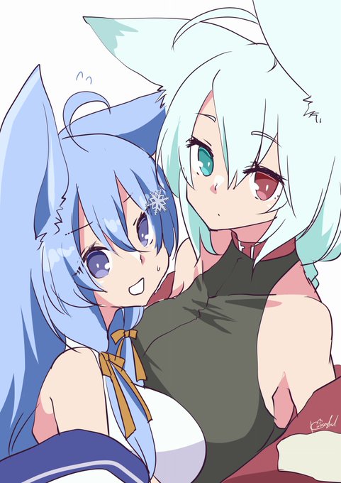 5周年なのでよその子いぶきちゃんとルノアさんのおいておきますね。同じギルドでした✨ 