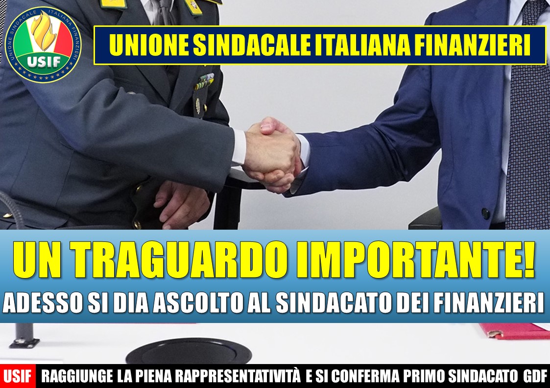 #USIF PRIMO #SINDACATO
DELLA #GUARDIADIFINANZA

È un traguardo importante.
Che ci gratifica.
E allo stesso tempo ci impone grande responsabilità a lavorare sempre meglio per la #sicurezza dei cittadini nella lotta alla #criminalità.
Avanti così!