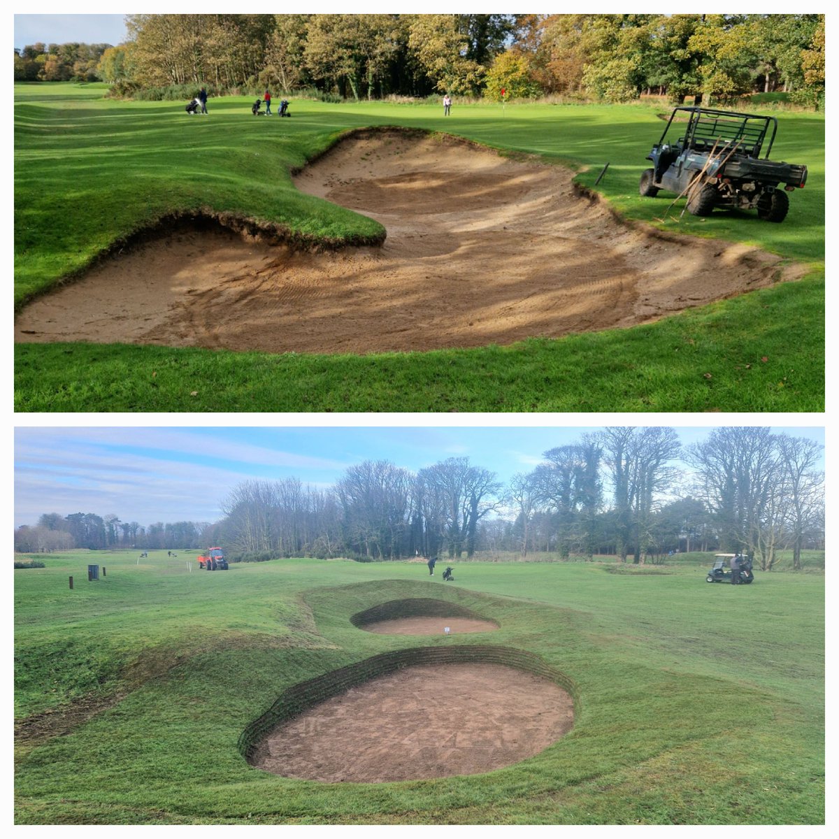 Before and after - new bunkers on the 7th fairway <a href="/LongniddryGolf/">Longniddry Golf Club</a> <a href="/cwfairweather/">Colin Fairweather</a>