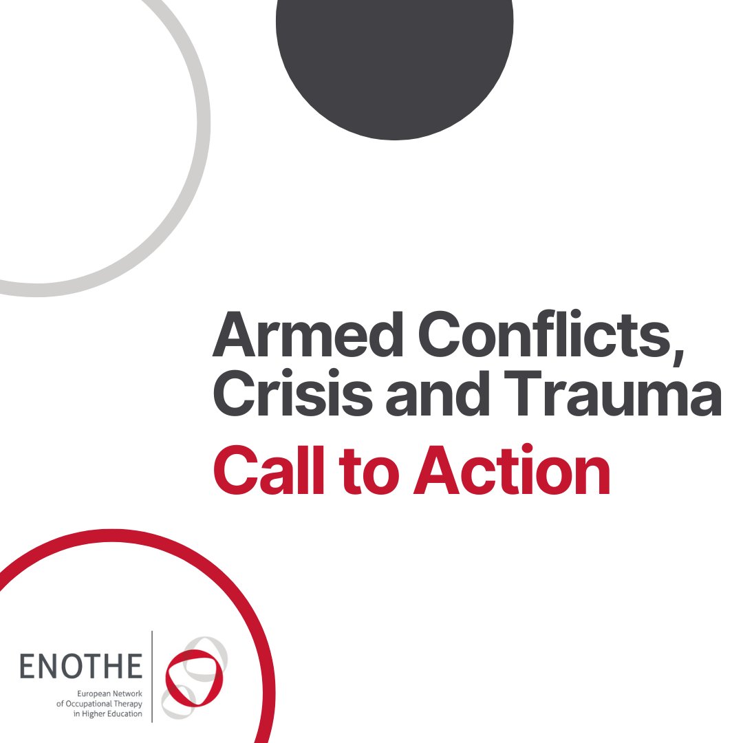 ENOTHE Call to Action “Armed Conflicts, Crisis and Trauma” We invite all to read through the call and take action! loom.ly/iybjSWE #occupationaltherapyeducation