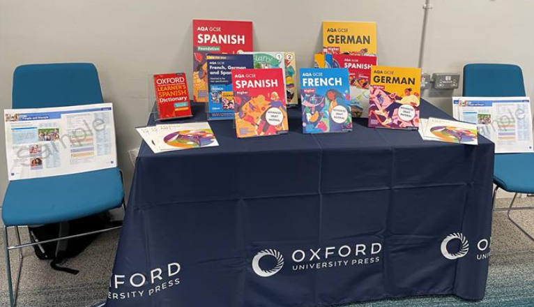 OUPSecondary's tweet photo. We're looking forward to meeting delegates at the first day of the @AQA Prepare to Teach meetings. Come and say hi to the team and find out how we can support you with our new resources matched to the new GCSE specifications! 👋 #MFL #ISMLA #ALL #MFLTwitterati https://t.co/bAsDnUiZjz