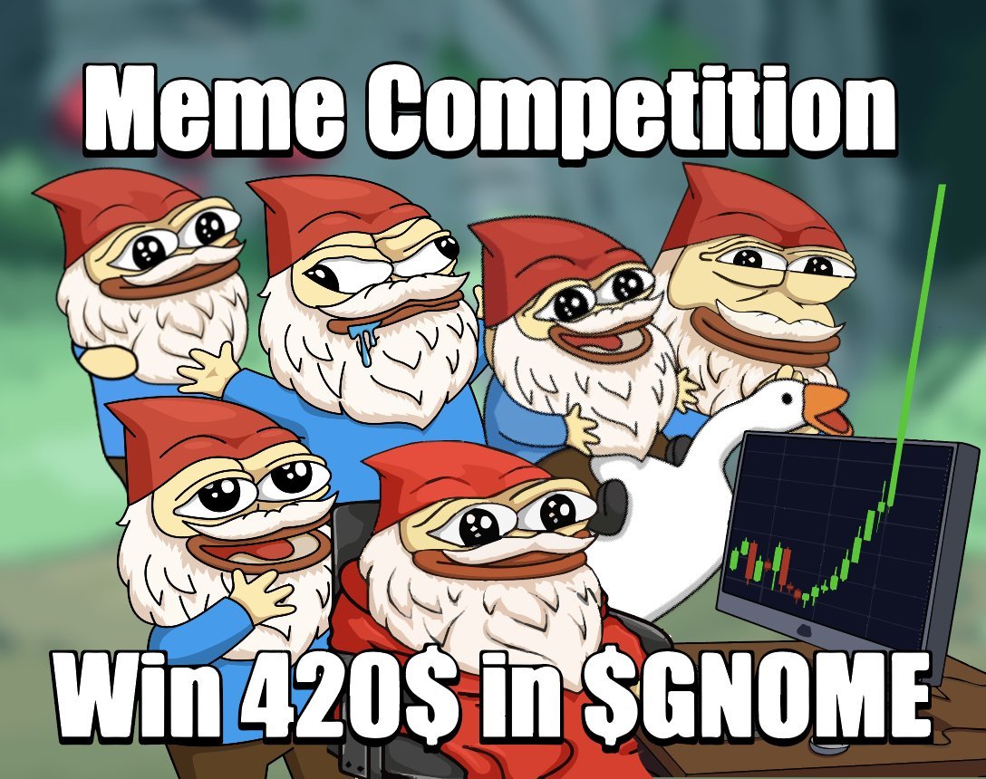 Don't forget our MEME competition is still onGoing!
We created a repo with GnomeLand ArtWork for you to easily create your meme with your favourite Gnomes!

github.com/Gnome0xLand/Gn…