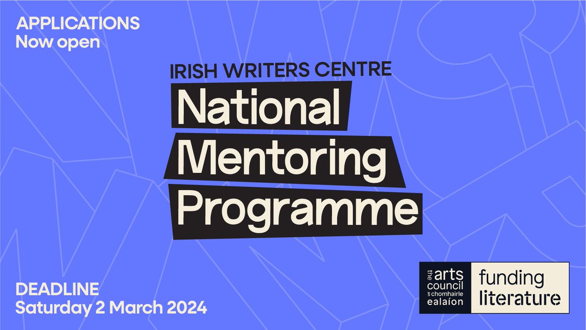 📣Applications are now open for #NationalMentoringProgramme 2024! Calling writers living on the island of Ireland! Receive sustained mentoring from an acclaimed Irish writer. Supported by @artscouncil_ie and 20 county/arts offices and orgs! Apply here: irishwriterscentre.ie/national-mento…