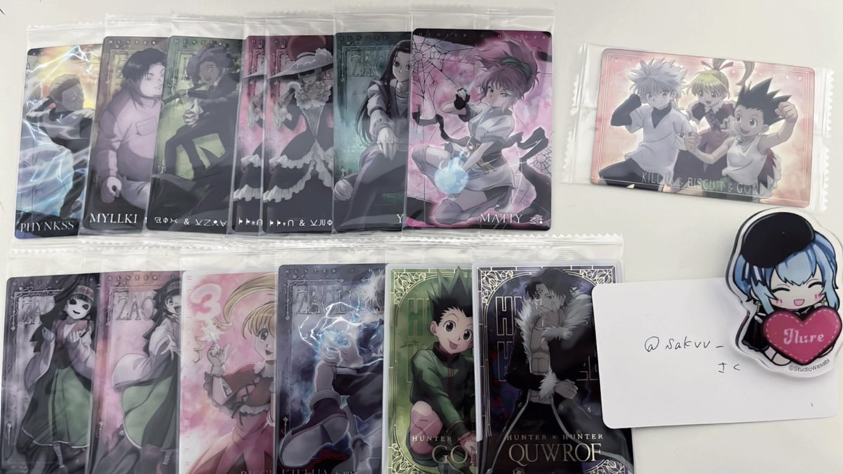 sakvv__'s tweet photo. 【交換】HUNTER × HUNTER ハンターハンター イタジャガ ウエハース

譲）画像参照

求）クラピカ

クラピカ関連の元であれば基本的にご検討致します❕🙌🏻
比率違い◎
なるべく多く引き取ってくださる方優先です🌟 https://t.co/ouxbz6aK21