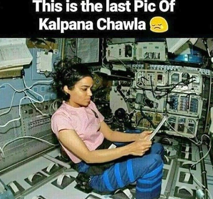 Swati_H12's tweet photo. भारतीय मूल की प्रथम महिला अंतरिक्ष यात्री कल्पना चावला जी की पुण्यतिथि पर सादर नमन

#KalpanaChawla https://t.co/AJs30Er943