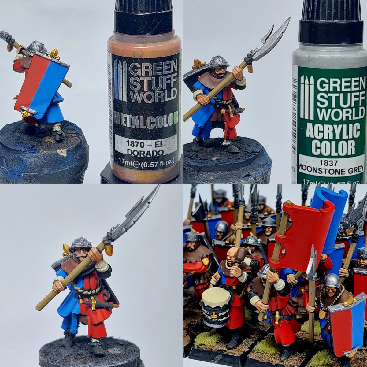 greenstuffworld's tweet photo. OW works are starting to arrive from our GSW team, and we can already show you this Bretonia unit, painted by our mate @chushammer  , as always, with the ideal brand of paint for wargames!! #warhammer #PaintingWarhammer #paintingminiatures https://t.co/aasVE0PIa0