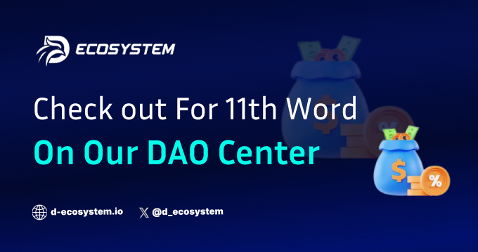 vespel_nub's tweet photo. The 11th word hint for our ongoing Seedphrase campaign is now available on our DAO Center Dashboard! 🎉
Don't miss out on your chance to uncover the next word in the campaign and inch closer to completing the phrase! 💰🔥
#SeedphraseCampaign #DAOCenter