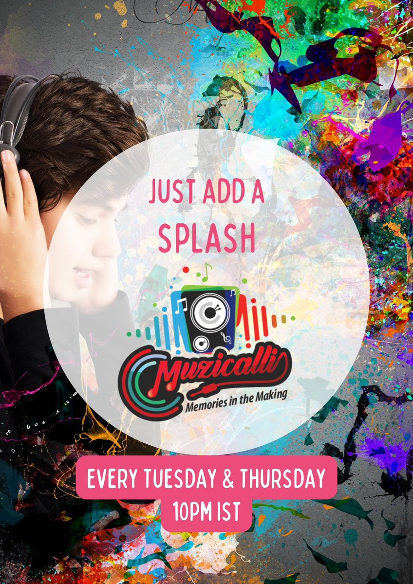 MUZICALLI's tweet photo. Nostalgiaana MUZICALLI Ep.224
Sometimes music can add the much required splash in our otherwise mundane routine. Join MUZICALLI to get that dose of splash tonight.
#MUZICALLI #Nostalgiaana #Bollywood #1985andbeyond https://t.co/3toApr8S9x
